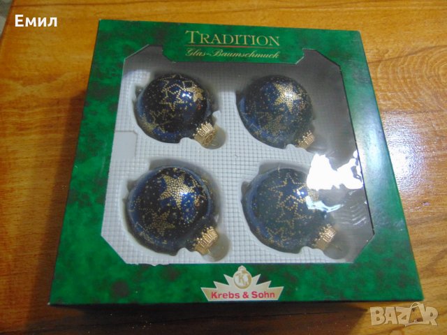 Стари немски стъклени коледни играчки 