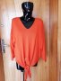 Оранжева блуза плетиво с връзка отпред ХЛ, снимка 1 - Блузи с дълъг ръкав и пуловери - 25137276