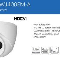 DAHUA HAC-HDW1400EM-A 4 Мегапикселова Водоустойчива Камера с Микрофон 2.8мм 97° 4в1 HDCVI,AHD,HD TVI, снимка 1 - HD камери - 25827447