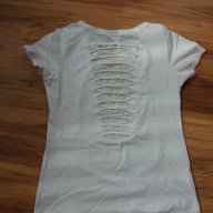 Дамска бяла блузка с череп-размер-М-Л-ХЛ, снимка 3 - Тениски - 17707043