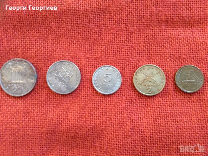 Гръцки монети, 5 броя, емисии от 1978г. до 1982г, снимка 1