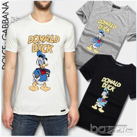 D&G Dolce and Gabbana Donald Duck Print Мъжка Тениска size 46 (S), снимка 1