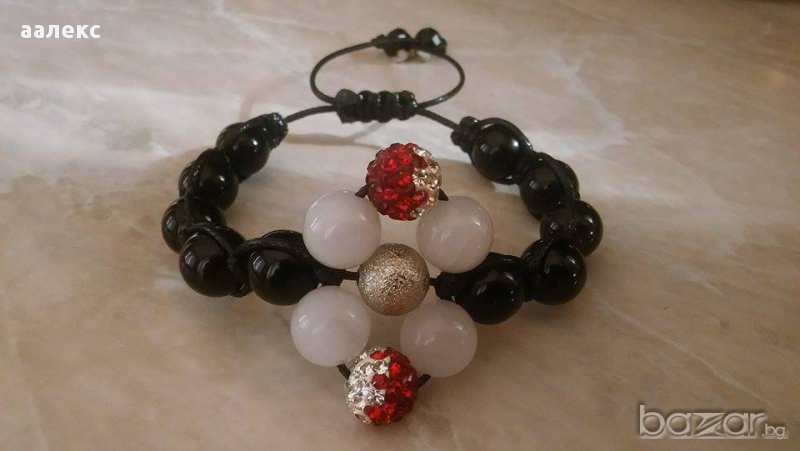 Ръчно изработена гривна Шамбала от естествени камъни, снимка 1