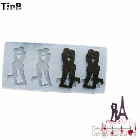 Valentine целуваща двойка топер силиконова форма молд за украса декорация торта фондан шоколад сладк