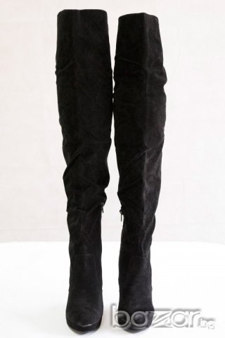 Елегантни ботуши на ток в черно марка Caroline , снимка 2 - Дамски ботуши - 20230205
