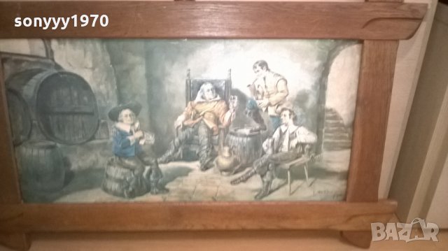 картина-106х66см-дървена рамка-наздравица-внос германия, снимка 9 - Колекции - 25977299