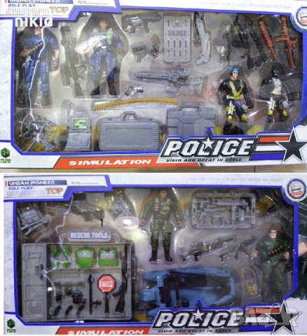 Police Войници с оръжия пластмасови фигурки PVC за игра и украса торта декорация