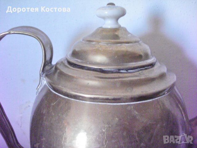 Стар чайник от месинг, снимка 7 - Антикварни и старинни предмети - 24737389