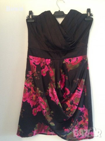 Черна рокля на цветя, снимка 6 - Рокли - 22775391