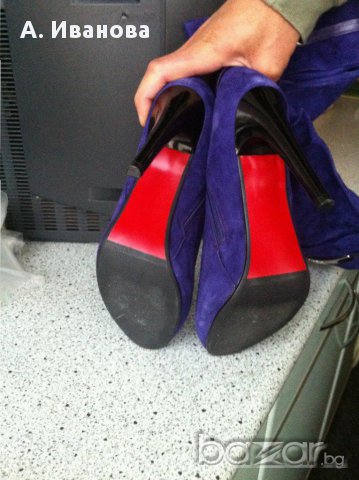 Дамски ботуши от естествен велур, снимка 5 - Дамски ботуши - 9179204