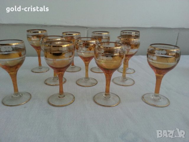 Чаши за ракия с златен кант, снимка 13 - Антикварни и старинни предмети - 22534810