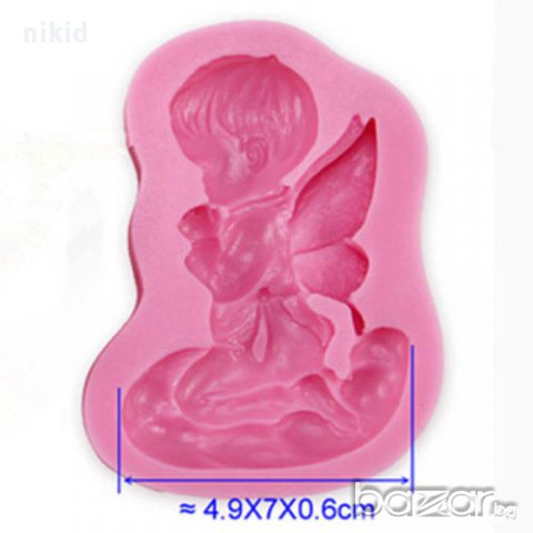 Момченце молещ ангел кръщене силиконова форма молд украса декор торта фондан тесто пита, снимка 3 - Форми - 13714711