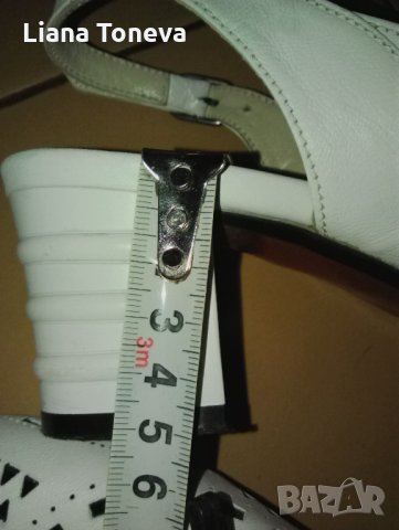 Бели летни обувки, снимка 5 - Дамски обувки на ток - 25212068