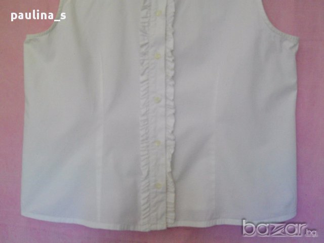 Два различни броя / Памучна риза без ръкави бяла и екрю / голям размер , снимка 4 - Ризи - 14243542