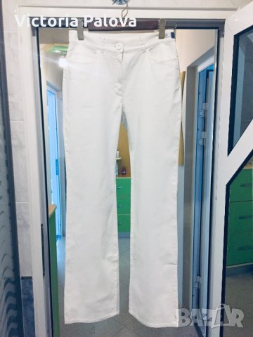 Бял еластичен панталон JOY, снимка 2 - Панталони - 24801683