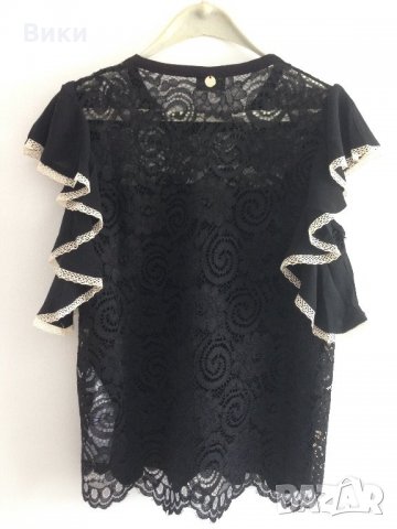 Красива блуза Liu Jo дантела, снимка 12 - Тениски - 21938285