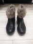 Дамски черни кожени боти с пух - с подплата , много топли !, снимка 3