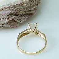Златен пръстен ГОДЕЖЕН с цирконий 2.11 грама, размер 55, снимка 4 - Пръстени - 17205634