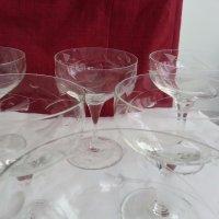 стъклени чаши гравирани, снимка 6 - Антикварни и старинни предмети - 19581310