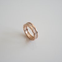 Сребърен пръстен, модел на BVLGARI с розова позлата, снимка 2 - Пръстени - 22516609