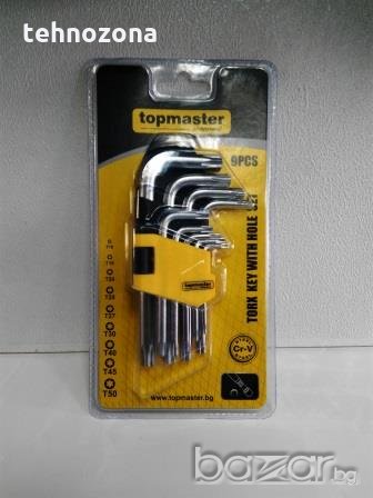 Шестограми - torx с отвор 9бр,  Topmaster professional, снимка 1