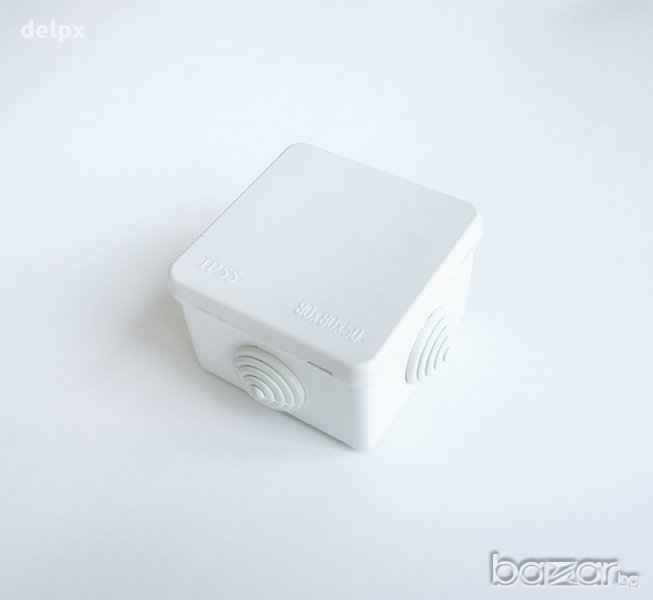 Разклонителна кутия 4ка за открит монтаж бяла 80x80x50mm, снимка 1