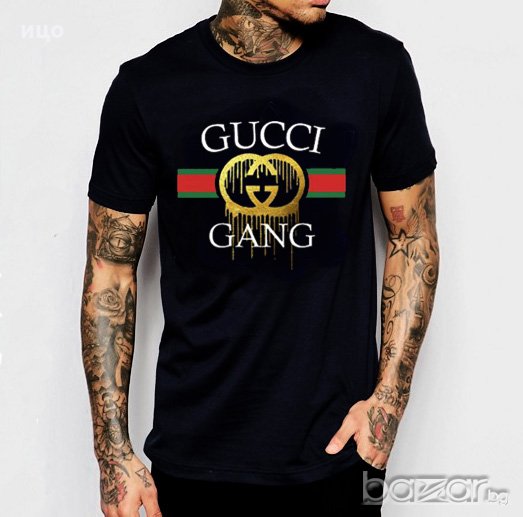 Тениска GUCCI GANG принт лого мъжки и детски р-ри, снимка 1