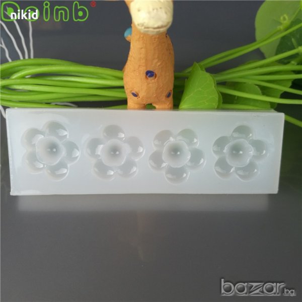 4 цветчета ред силиконов калъп молд форма за бижутерски сладкарски и смола изделия, снимка 1