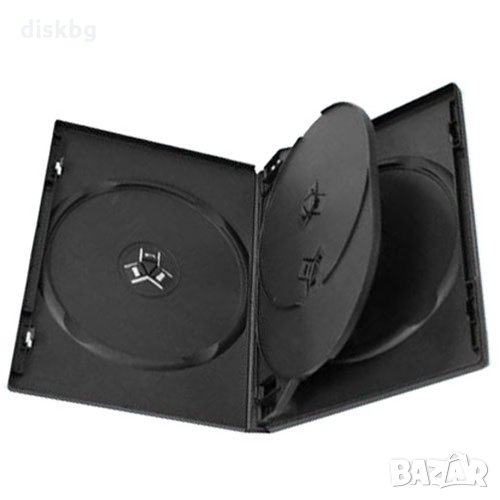 Нова кутия за DVD (DVD Box) четворна 14mm, черна, снимка 1