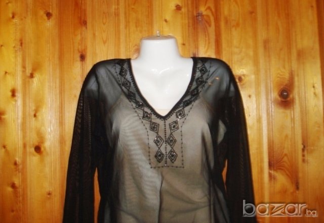 Fransa, нежна воалена черна блуза, М  