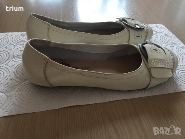 Бели лачени балеринки Tamaris от естествена кожа, номер 39, снимка 4 - Дамски ежедневни обувки - 22954695