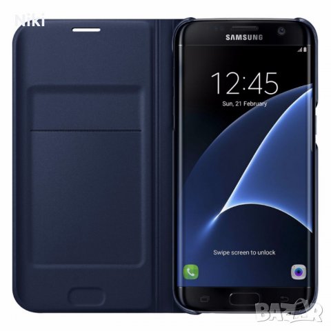 Оригинален флип кожен калъф за Samsung Galaxy S6 Еdge, S7, S7 Edge, S8 Plus  , снимка 2 - Samsung - 24503103