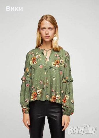 Флорален топ, снимка 2 - Блузи с дълъг ръкав и пуловери - 24957661