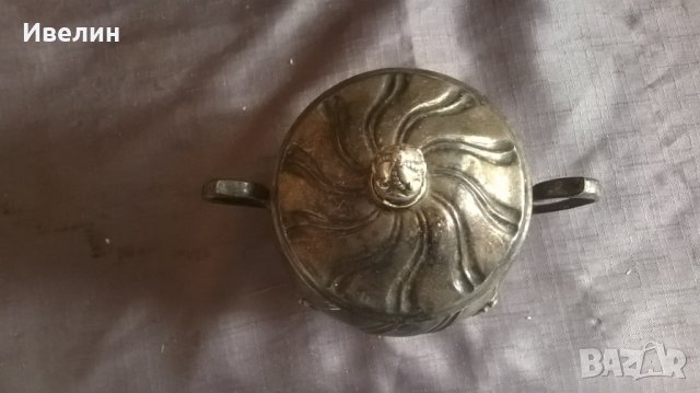 посребрена бронзова захарница , снимка 3 - Антикварни и старинни предмети - 24951065