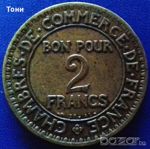  Монета Франция - 2 Франка 1922 г.