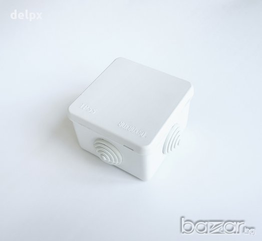 Разклонителна кутия 4ка за открит монтаж бяла 80x80x50mm, снимка 1