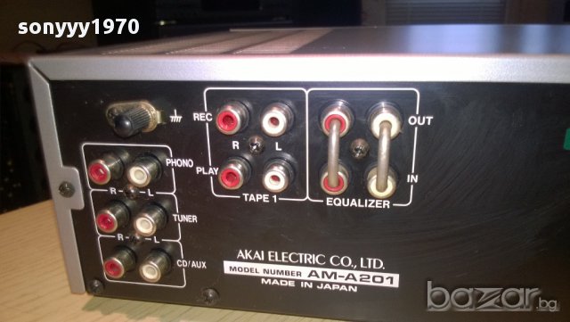 akai am-a201-stereo amplifier-made in japan-внос швеицария, снимка 10 - Ресийвъри, усилватели, смесителни пултове - 8904976