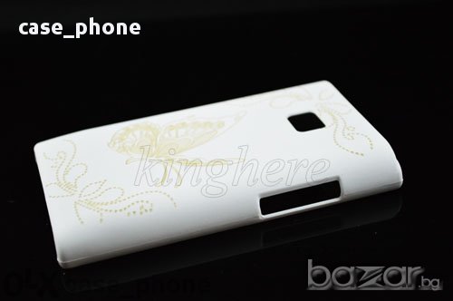 Нов Твърд кейс с пеперуди за LG Optimus L3 E400 - керемидено червен,бял,лилав, снимка 2 - Калъфи, кейсове - 11007950
