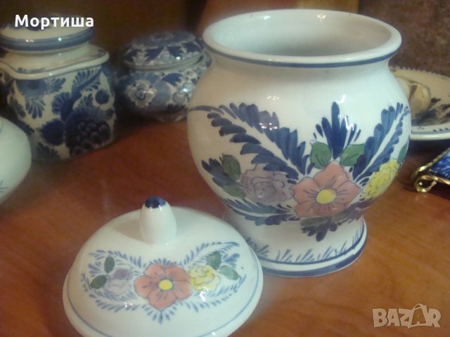 Ръчно рисуван порцеланов винтидж буркан , снимка 3 - Декорация за дома - 23661939