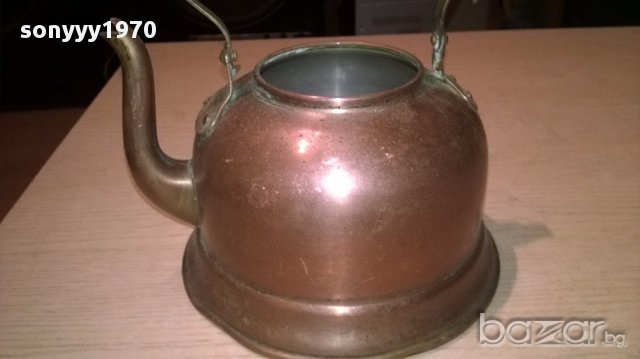 Metalutil fabrique au portugal-20x22см ретро чаиник-внос швеицария, снимка 9 - Антикварни и старинни предмети - 16643627