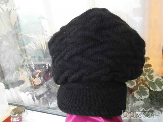 Нова дамска черна шапка с козирка, снимка 3 - Шапки - 12233141