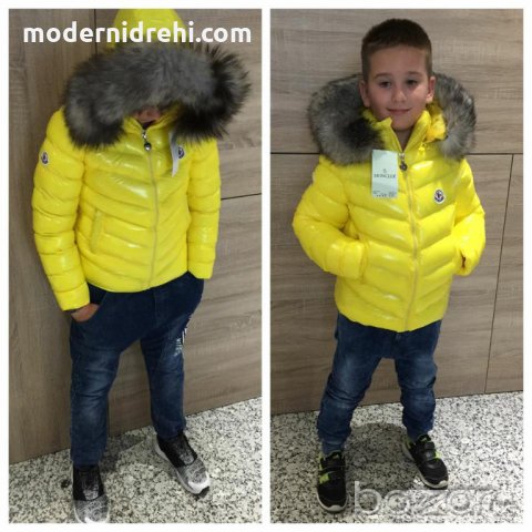 Детско яке Moncler жълто от 2 до 12г код25, снимка 1 - Детски якета и елеци - 19436091