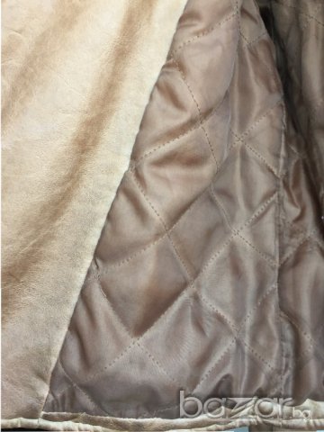 Дамско кожено яке BERSHKA оригинал, size M, с вата, екокожа, карамелено, златни ципове, като ново!!!, снимка 6 - Якета - 17746865