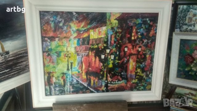 Автентична картина "Булевард", снимка 4 - Картини - 24741436