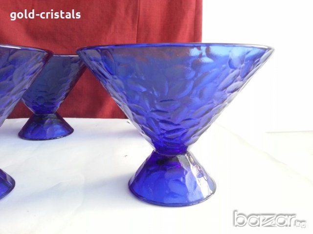 чаши купи кобалтово синьо стъкло, снимка 5 - Антикварни и старинни предмети - 20529394