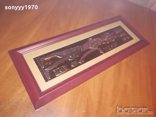 релефна картина-мед/стъкло-55х21см