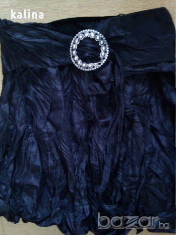 черна пола от намачкан плат, снимка 1 - Поли - 17306826