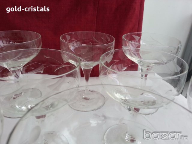 стъклени чаши гравирани, снимка 7 - Антикварни и старинни предмети - 19581310