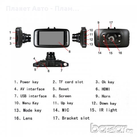 Видеорегистратор Car Camcorder Gs8000l, снимка 5 - Аксесоари и консумативи - 13339780