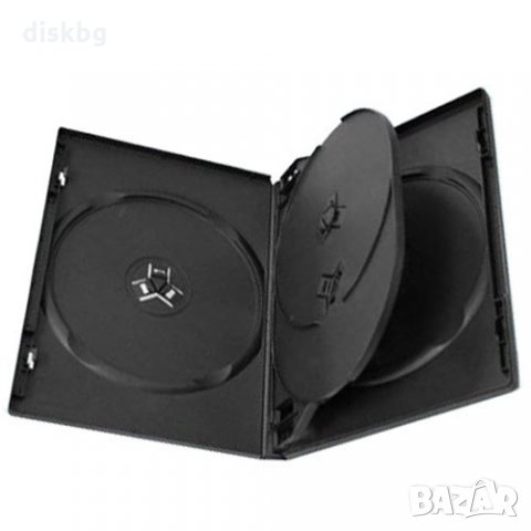 Нова кутия за DVD (DVD Box) четворна 14mm, черна, снимка 1 - Други - 22377610